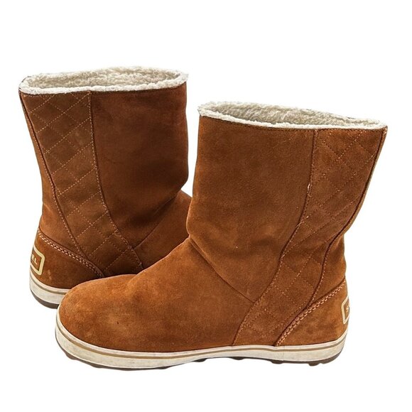 Sorel "Glazy" Boots Women’s US 11 Tan Waterproof Suede Faux-Fur Lined Boots - Picture 12 of 15